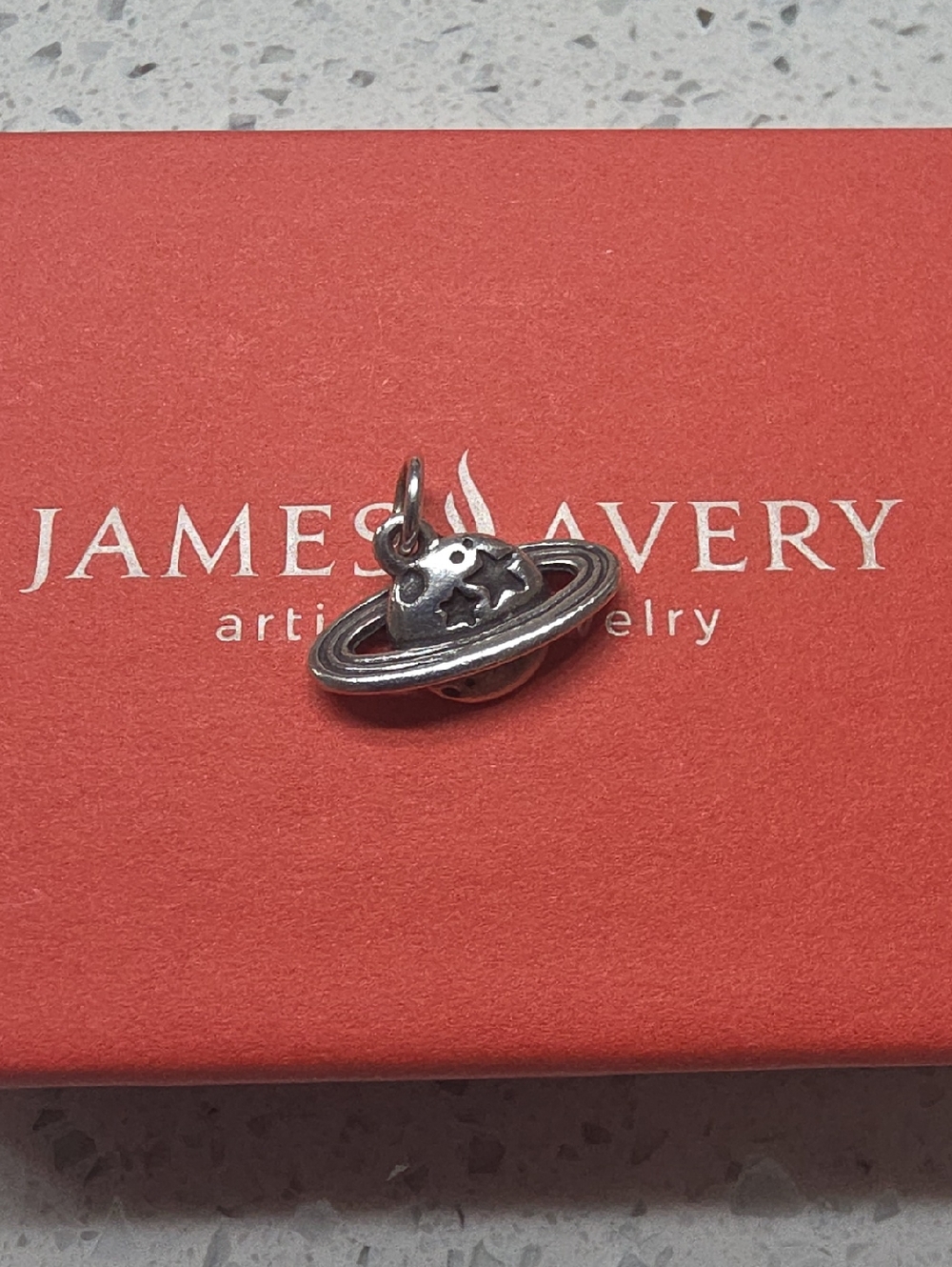 James Avery Silver Planet & Rings Chatm